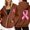 Brown, variant on Cute Sweatshirts For Women Solid Color Zip Up Hoodie Pullover Cancer Awareness Month Drawstring Casual Comfortable For Everyday Winter Pullover Jumper Tops