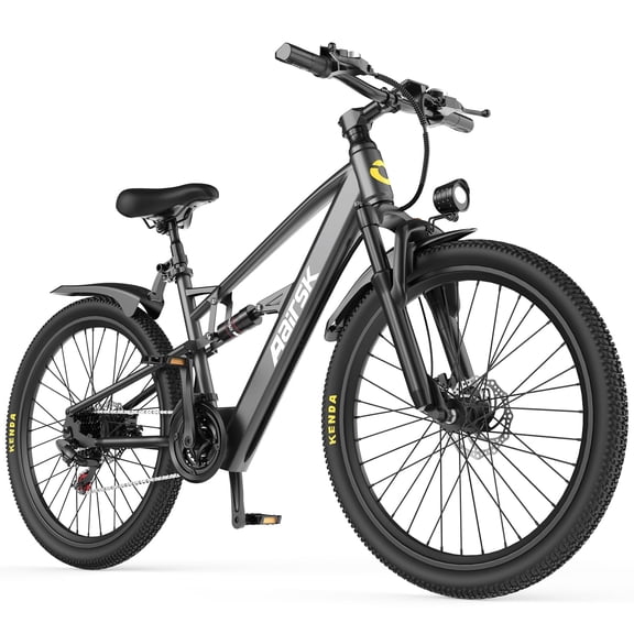 26" Electric Mountain Bike for Adults, 748W Motor, 36V 10Ah Battery 22Mph Up to 50 Mile Range, 7-Speed & Front Suspension, Dual Disc Brakes Commuter & Trail E-Bike UL2849
