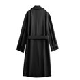 thumbnail image 4 of ohmzyzo Men's Double Breasted Trench Coat Oversized Casual Windbreaker Lapel Long Jacket Overcoat with Pockets Black XXL, 4 of 9
