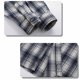 thumbnail image 5 of Ceisia Men's Relaxed Plaid Shirt | Long-Sleeve Turndown Collar Casual Top (Navy/Brown) Gift, 5 of 9