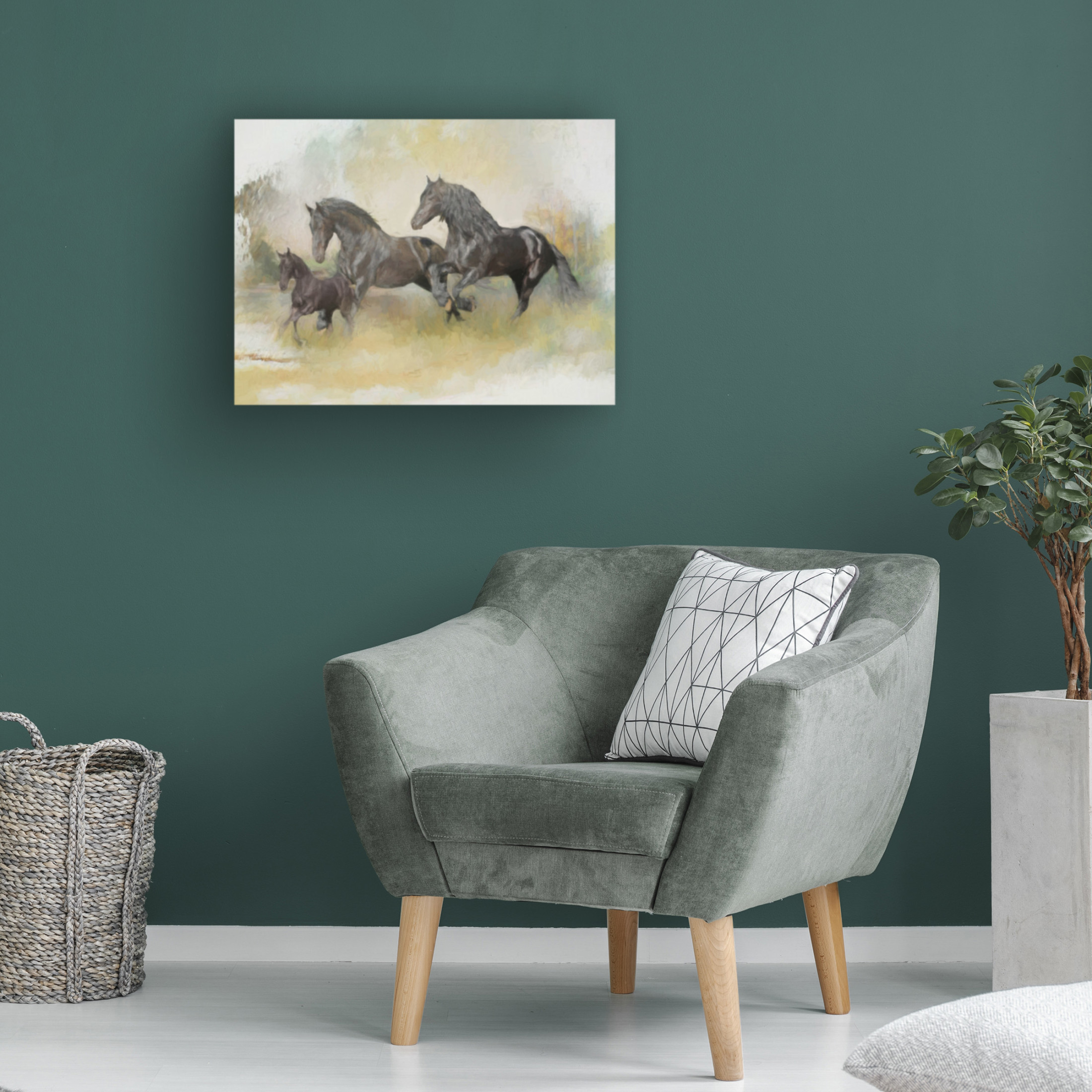 Canvas Wall Art - Trudi Simmonds 'Friesian Family' Wall Art for Living Room, Bedroom, or Office Décor by Trademark Fine Art - 32 x 24 Inches