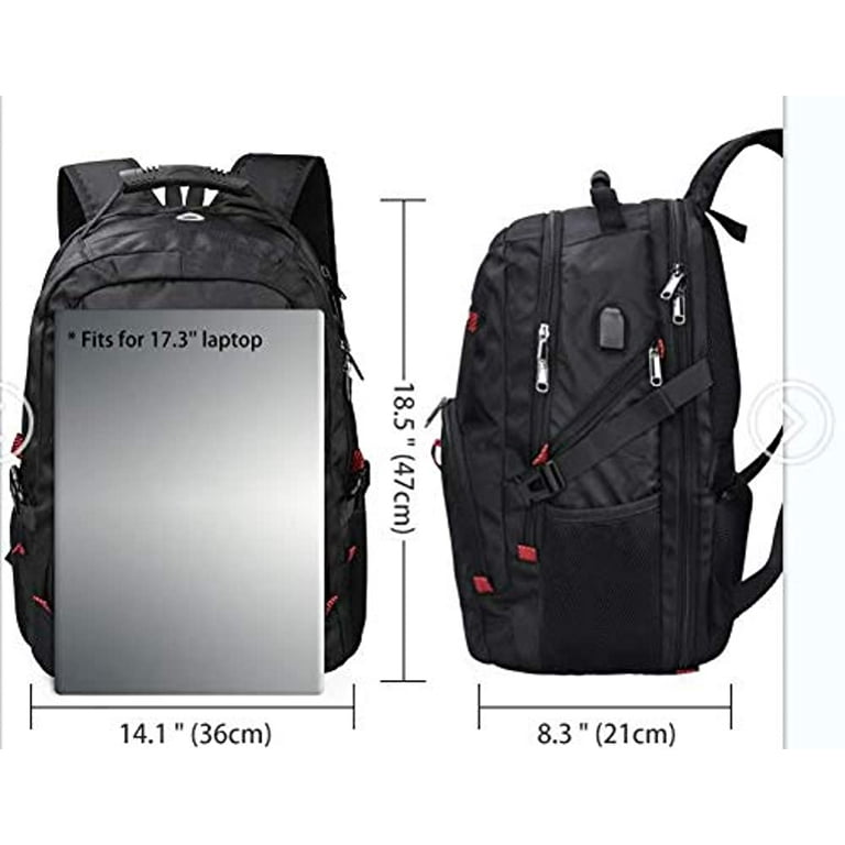 Laptop Backpack 17 Inch Waterproof Extra Large TSA Travel Backpack Anti Theft College School Business Mens Backpacks with USB Charging Port 17.3 Gaming Computer Backpack for Women Men Black 45L Walmar...