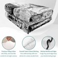 thumbnail image 4 of Quilts Twin Size Bedding Set, Grey Architecture Lightweight Quilted Comforter, Abstract City Vintage Eiffel Tower Soft Reversible Bedspread Coverlet with Pillow Covers for All Season, 68" x 86", 4 of 9