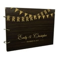thumbnail image 1 of Rustic Wood Name Engraved Bride & Groom Scrapbook Personalized Wedding Guest Book, 1 of 5