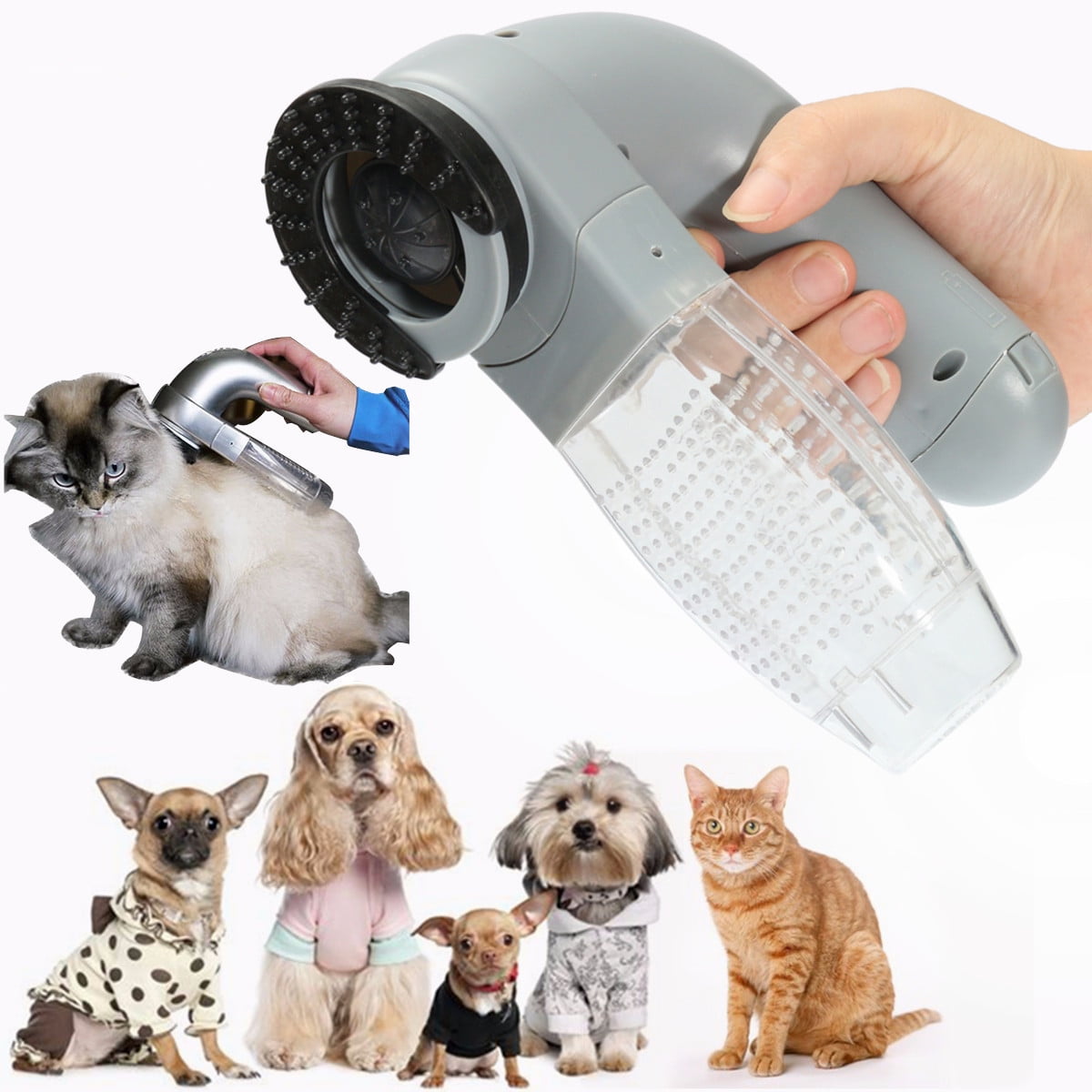 New Electric Pet Hair Remover Dog Cat Grooming Brush Comb Vacuum Clean Trimmer
