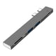 thumbnail image 2 of Hub de datos de 5 puertos, transferencia de datos rápida y compacta con lector de tjetas /TF Adaptador USB multipuerto 2.0, pa unidades Gris shamjiam tipo c, 2 of 8