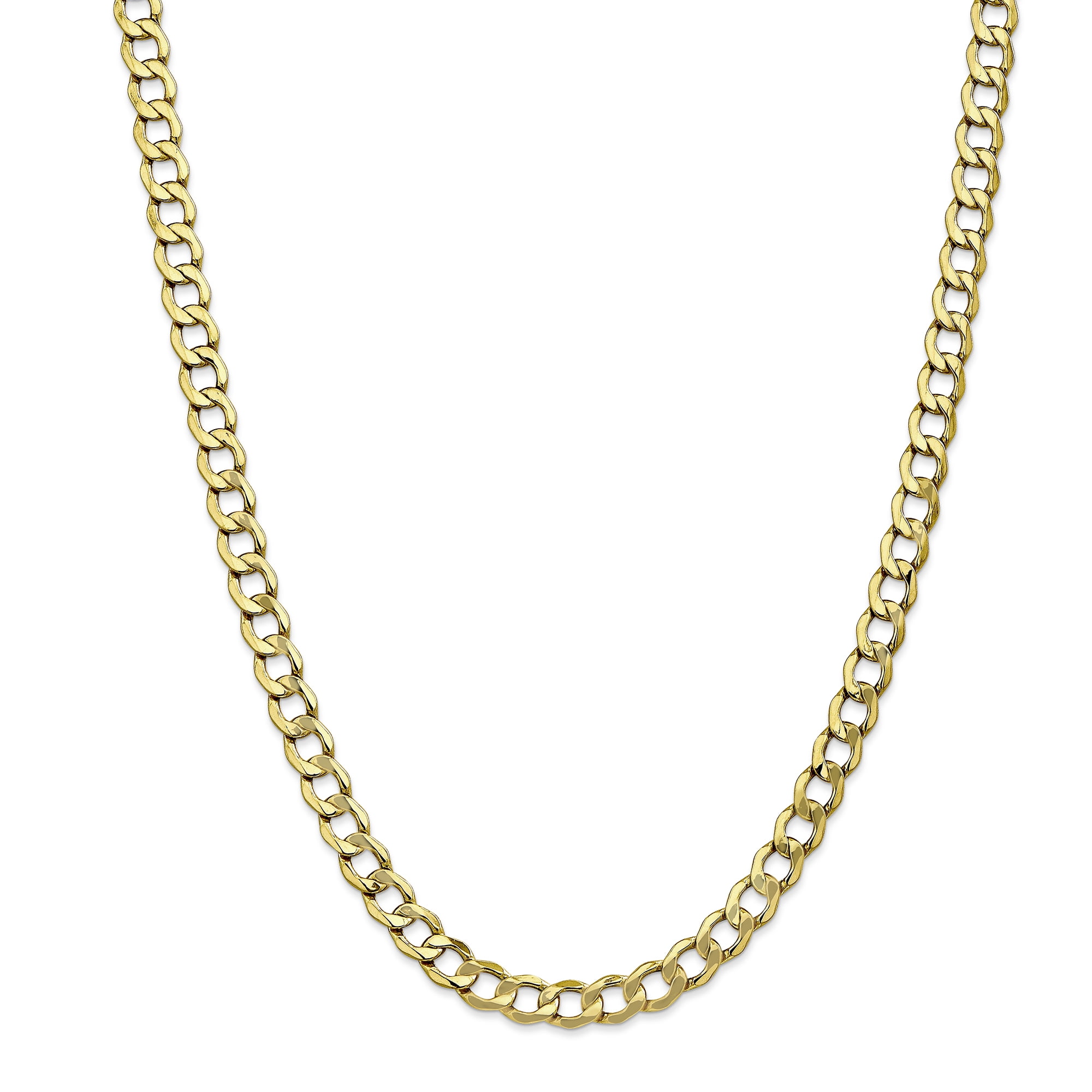 10k Yellow Gold 7mm Curb Cuban Link 