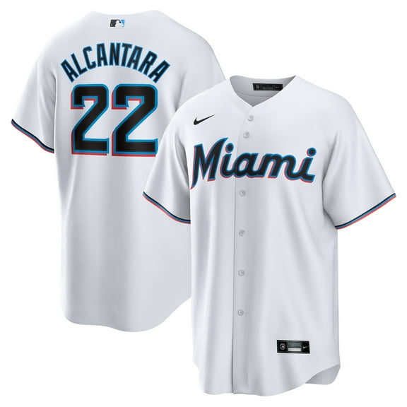 Youth Nike Sandy Alcantara White Miami Marlins Home Replica Jersey