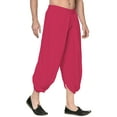 thumbnail image 3 of eloria Men's Dhoti Indian Men's Rayon Dhoti Aladdin Style Pants, Color: Magenta | Free Size, 3 of 5