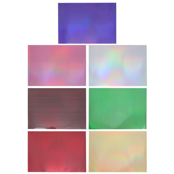 EeaseMX 7 láminas de vinilo adhesivo holográfico con purpurina para decoración DIY.