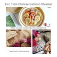 thumbnail image 3 of Gran vaporera china de bambú, cesta para cocinar al vapor verduras, mariscos, dim sum, bollos, huevos, 3 of 5