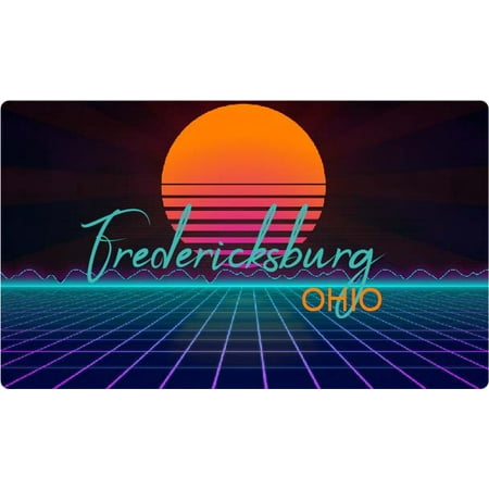 

Fredericksburg Ohio 4 X 2.25-Inch Fridge Magnet Retro Neon Design