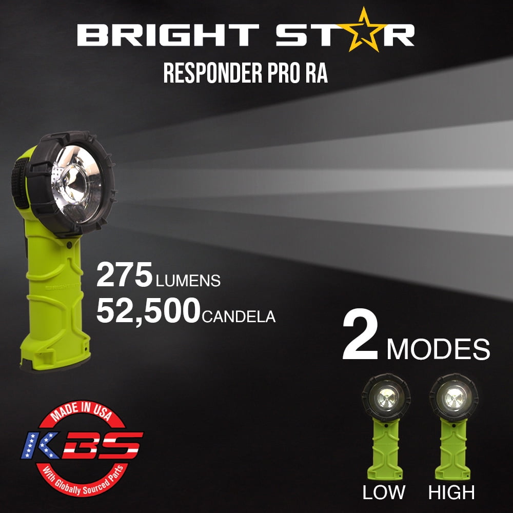 Koehler BrightStar Responder Pro Right-Angle Intrinsically Safe UL Certified LED Flashlight