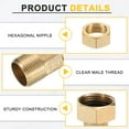 thumbnail image 4 of Uxcell 2Pcs Brass Water Meter Pipe Fittings, G3/4" Male x G1" Female Thread Pipe Adapter, 4 of 6