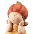 thumbnail image 3 of Northlight 14.5" Orange and Yellow Fall Harvest Sitting Pumpkin Girl Tabletop Decor, 3 of 3