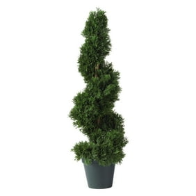 Nearly Natural Cedar Spiral Silk Topiary Walmart Com