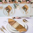 thumbnail image 2 of Cloth Napkins Set of 8 - 20x20 Inches, Farmhouse Yellow Brown Washable Reusable Table Napkins, Vintage Wooden Striped Soft & Absortbent Dining Napkin for Party Wedding Hotel Restaurant, 2 of 8