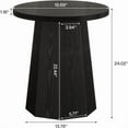 thumbnail image 2 of Rustic Farmhouse Round Pedestal Side Table, Octagonal Base, Water/Scratch-Resistant Wood Grain for Living Room/Bedroom, 2 of 6