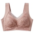 thumbnail image 5 of PMVFHDE Seamless Wireless Lace Bra Non Padded Bralette Comfortable Soft Daily Casual Wear Women's Unlined Lightweight Breathable Smooth Stretch Fit Pink - 3L, 5 of 5