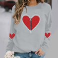 thumbnail image 4 of Valentine Shirts For Women Cute Casual Heart Print Graphic Sweatshirt Funny Crew Neck Plus Size Long Sleeve Pullover Tops, 4 of 6