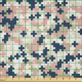 thumbnail image 2 of Ambesonne Blush Pink Fabric by the Yard Microfiber, Mosaic Contemporary Art, 1 Yard, Blush Tan and Dark Blue, 2 of 2