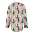 thumbnail image 4 of TQWQT Ugly Christmas Sweaters for Women Plus Size Open Front Santa Xmas Tree Print Cute Cardigans Sweater Button Down Cardigan Graphic Sweater Women Clothes Light pink 2XL, 4 of 5