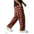 thumbnail image 6 of Migroa Mens Plaid Wide Leg Trousers Elastic Waist Loose Fit Casual Pants with Pockets, Lightweight Comfort Bottoms for Daily Wear And Outdoor Activities Orange 2Xl, 6 of 9