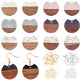 thumbnail image 1 of DIY Earring Making Kit Including Gap Flat Round Resin & Walnut Wood Pendants Iron Earring Hooks & Open Jump Rings Mixed Color 154pcs/box, 1 of 6