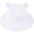thumbnail image 3 of Wide Brim Hats Cute Baby summer Sun hat UPF 50+ toddler Adjustable bucket hats sun protective with Chin Strap for kids boys and girls white 6-12 Months, 3 of 7