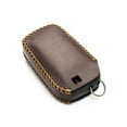 thumbnail image 4 of Vitodeco Genuine Leather Smart Key Fob Case Cover Protector Compatible with Toyota Land Cruiser, 4Runner, RAV4, Camry, Highlander 2019-2025 (4-Button, Brown), 4 of 6