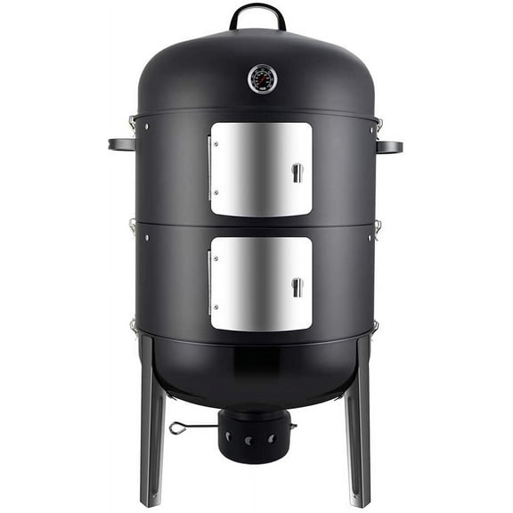 Charcoal BBQ Smoker Grill - 20 Inch Vertical Smoker for Outdoor Cooking Grilling