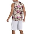 thumbnail image 2 of Naloa Rose Flowers Basketball Jersey Reversible Men's Mesh Athletic Sports Shirts Training Practice S-4XLLarge, 2 of 6
