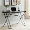 thumbnail image 3 of Inroom Furniture Designs HO1170-BL Writing Desk - Black & Chrome, 29 x 43 x 24 in., 3 of 4