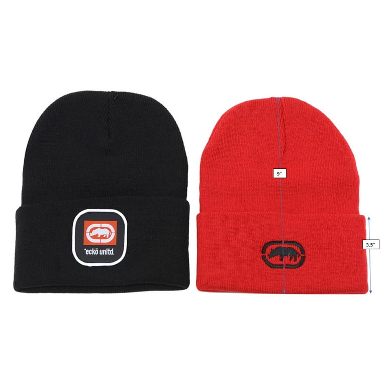 Ecko Unltd 2-Pack Cuffed Beanie Knit OSFM Hat with Rhino