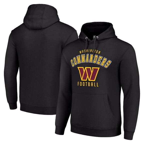 Unisex Starter Black Washington Commanders Logo Pullover Hoodie