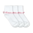 thumbnail image 1 of Girls Ruffle Trim Organic Cotton Seamless Turn Cuff Ankle Socks 3 Pair Pack, 1 of 4