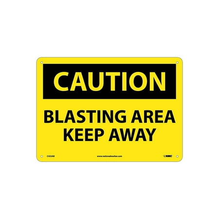 UPC: 0887481009575 | National Marker Caution Blasting Area Keep Away 10X14 .040 Aluminum Caution Sign C422AB