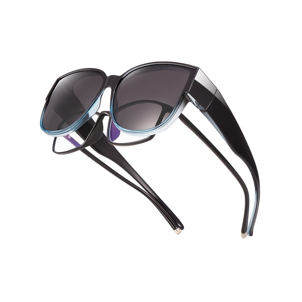 Wzerry Oversized Polarized Sunglasses – Fit Over Prescription Glasses, UV400 Protection, Wrap-Around For Men & Women