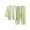 Green, variant on TIREOW Kids Loungewear 2 Piece Set Contrast Trim Round Neck Three Quarter Sleeve Top and Long Pants Boys and Girls Sleepwear Set