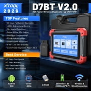 XTOOL D7 BT V2.0 Bi-Directional Scan Tool, Full System OBD2 Scanner Bluetooth with ECU Cod-ing, FCA, 36+ Services, 3-Year Free Update