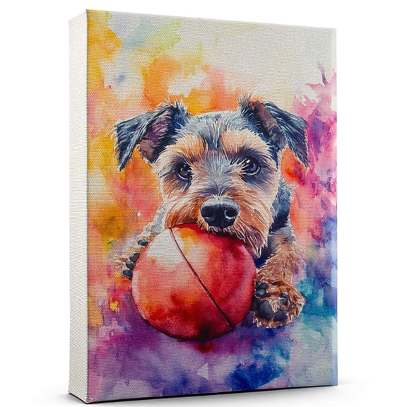 Welsh Terrier Dog Stretched Canvas Size 8x12 – Funny Welsh Terrier Dog Canvas Wall Decor, Funny Dog Wall Art for American Football Room