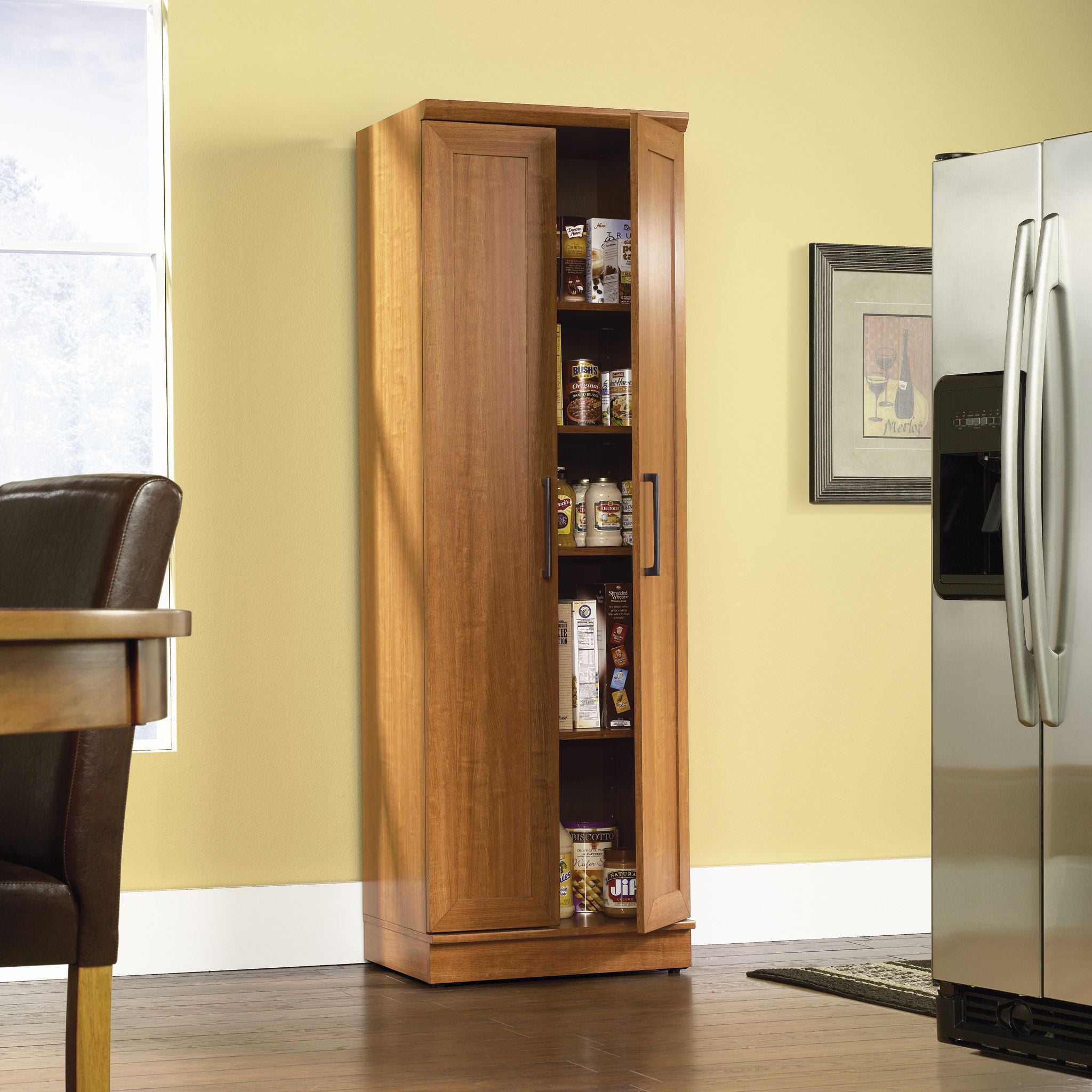 Sauder HomePlus 2-Door Storage Cabinet, Sienna Oak Finish - 1