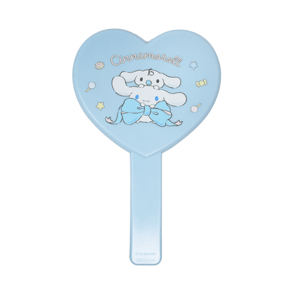 Impressions Vanity Cinnamoroll Lovely Ribbon Heart Handheld Mirror, Cinnamoroll and Milk Artwork