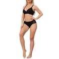 thumbnail image 2 of INSPIRE CHIC Nursing Bras for Women Lace Breastfeeding Wireless Soft Cup Pregnancy Crossover Plunge Maternity Bra M Black, 2 of 4