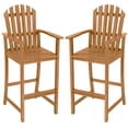 thumbnail image 1 of Gymax 2PCS Tall Adirondack Chair w/Back Armrests & Footrest for Balcony Porch Deck Natural, 1 of 9