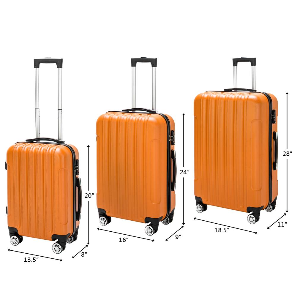 UBesGoo Luggage Sets PC+ABS Durable Suitcase on Wheels TSA Lock Orange - image 2 of 7