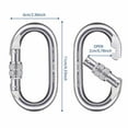 thumbnail image 3 of Heavy Duty Carabiner Clip Climbing Carabiner(25kn=5600lbs) from Rongsi, Hook with Screwgate Multipurpose for Climbing, Rigging, Ropes, Hammocks (O Shape, 2pack), 3 of 6