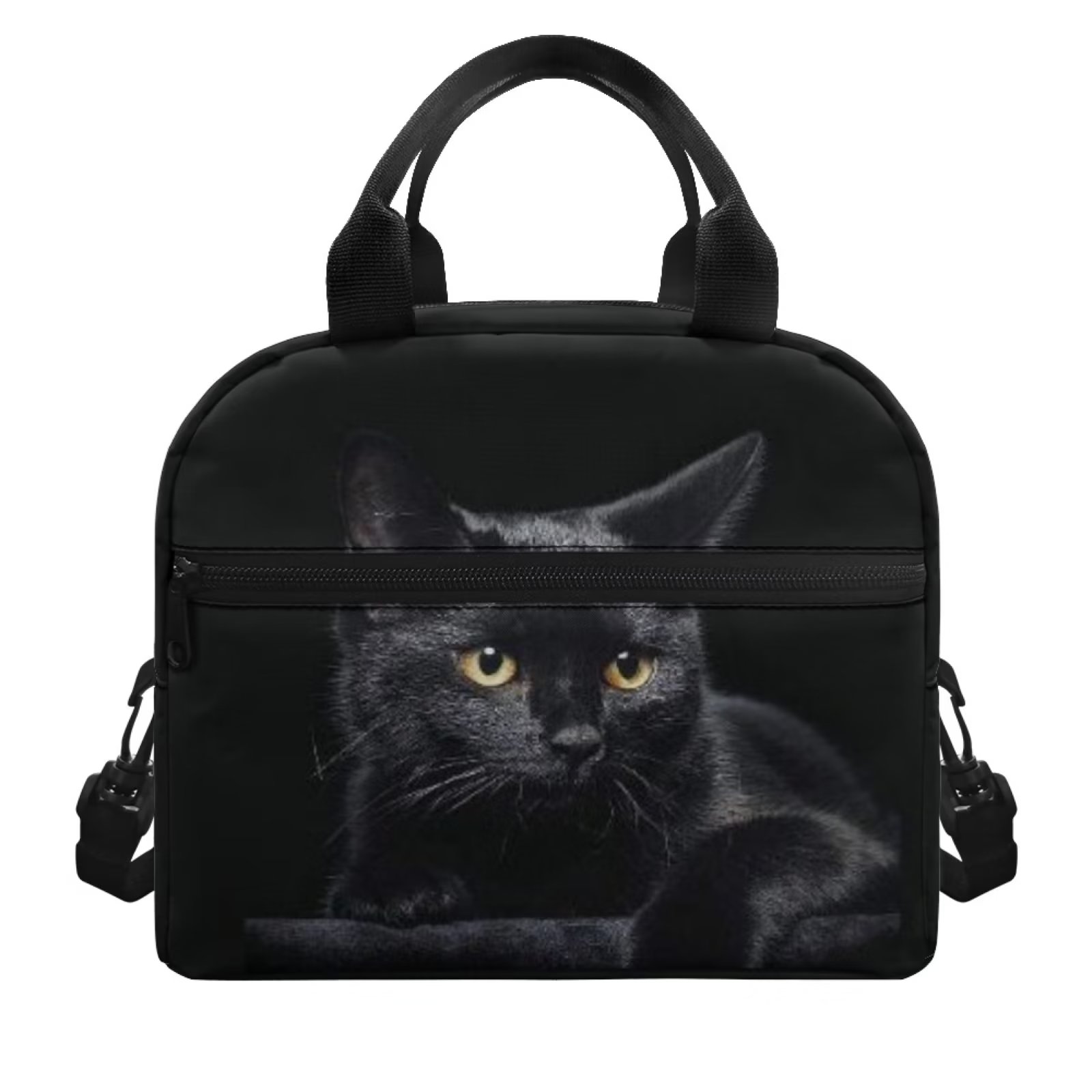 Binienty Cute Kitten Cat Lunchbag Kids Lunch Bag with Shoulder Strap