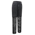thumbnail image 4 of WILLBEST Jeans Mujer Pantalones Vaqueros Ajustados de Cintura Alta para Mujer, Con Ribete de Encaje, Informales, Cómodos, Con Diseño Calado, Corte Entallado a La Moda Grande, 4 of 8
