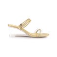 thumbnail image 3 of BLISSFUL STEP Women's Slip on Clear Glass Heel Wedge Sandals Gold 11, 3 of 8